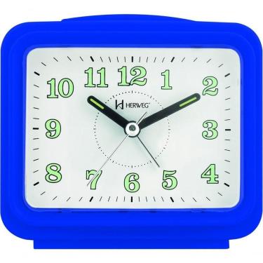 Imagem de Relógio Despertador Branco Dois Alarme Super Alto Pilha Azul - Azul