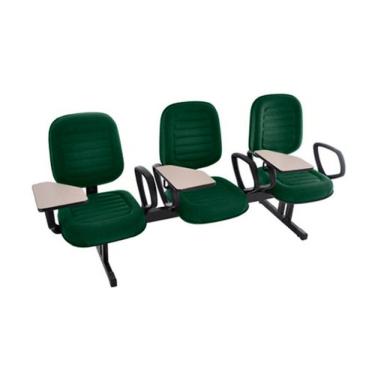 Imagem de Cadeira Escolar Universitária em Longarina com prancheta para Escolas e Faculdades Linha Blenda Verde