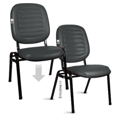 Imagem de 02 Cadeiras Empilhável para Igrejas Evangélicas Linha Holy Cinza