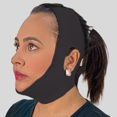 Imagem de Faixa Para Lipo De Papada Lifting Facial Mentoneira New Form, G, Preto