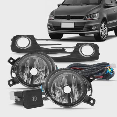 Imagem de Kit Farol Neblina Milha Fox Spacefox 2015 2016 2017 2018 2019 botão quadrado painel