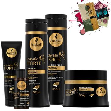 Imagem de Kit Haskell Cavalo Forte Sh Cond Masc 250g Leave In Complexo