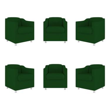 Imagem de Kit 6 Cadeiras Poltronas Decorativas Espera Clinica Dentista Cor: verde