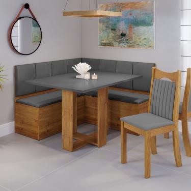 Imagem de Conjunto Canto Alemão Baú América Com Mesa De Jantar Retangul