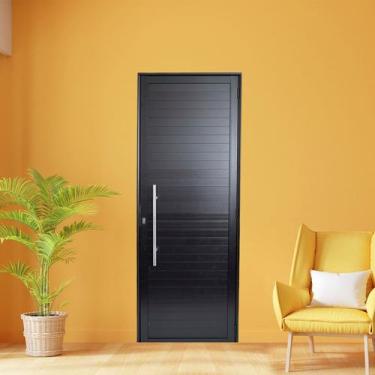 Imagem de Porta de Aluminio Lambri 210x90cm com Puxador Linha Premium Lux-esquad