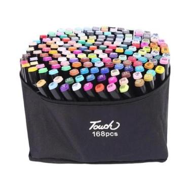 Imagem de Conjunto De Canetas Marcadoras Oleosas De Cabeça Dupla De 168 Cores Pa