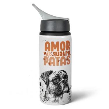 Imagem de Garrafa Squeeze NK - Amor de quatro patas - cachorro boxer - JPS INFO