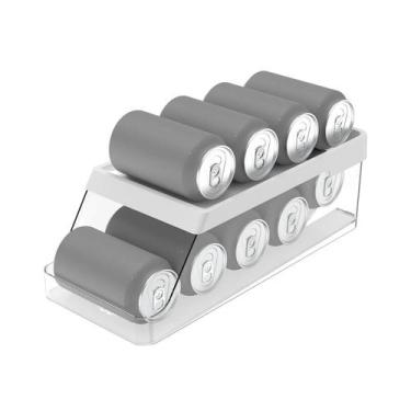 Imagem de Suporte Geladeira Organizador Cozinha Lata Cerveja Refrigerante Acríli