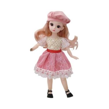 Imagem de Boneca Articulada de 30cm com Roupas, Sapatos 3D e Olhos Marrons - 12 