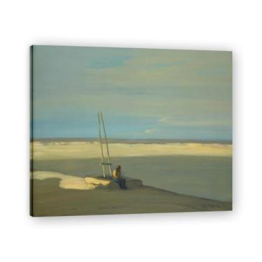 Imagem de LKXGRRSFG Impressão em tela tonalista A Southwest Indian on Kiva Xavier Timoteo Martínez - Arte de parede de paisagem da Califórnia e decoração de casa 59,9 x 72 cm