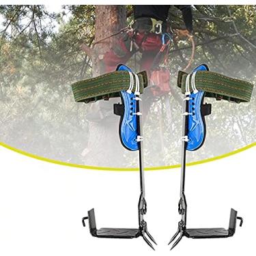 Imagem de Equipamento para subir árvores, ferramenta para subir árvores de aço inoxidável 304, picos para subir postes sapatos de árvores ajustáveis pedal antiderrapante para observação de caça