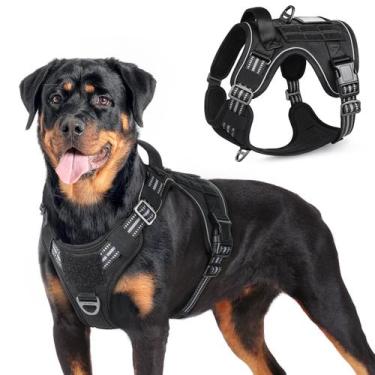 Imagem de Arnês tático para cães rabbitgoo para cães grandes, preto, tamanho L