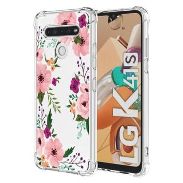 Imagem de RRXSYXL Capa para LG K41S, capa para LG K51S com estampa floral transparente, capa macia à prova de choque para LG K41S, LG K51S, flor de cerejeira
