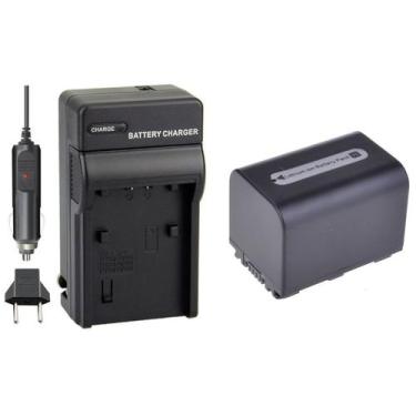 Imagem de KIT Carregador + Bateria NP-FH70 para Sony DCR-DVD106, DCR-DVD208, DCR