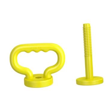 Imagem de Colaxi Alça de kettlebell ajustável para placas de peso conversor multifuncional haltere, Amarelo