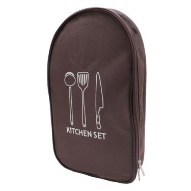 Imagem de Organizador de Bolsa de Armazenamento de Panelas Portátil para Acampamento para Piqueniques de Caminhada de Aventura Ao Ar Livre (Café)