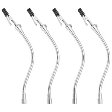 Imagem de PATIKIL Pacote com 4 braçadeiras de solda, braços magnéticos de metal pescoço de ganso de 21 cm com clipes jacaré para reparo eletrônico, pintura, joias, faça você mesmo, prata/preto