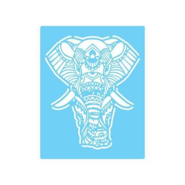 Imagem de Stencil De Parede Tamako Elefante - 55 X 70Cm - Ref 408 - Stencil Tama