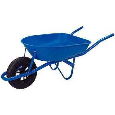 Imagem de Carrinho De Mão Tramontina Com Caçamba Rasa Plástica Azul 50 L, Braço 
