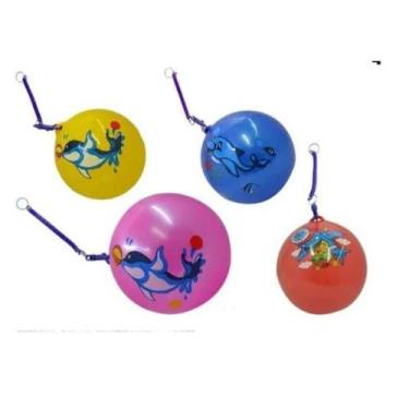 Imagem de Kit 15 Bolas Vinil Com Mola Encaracolada Festa Brinquedo - Jelly