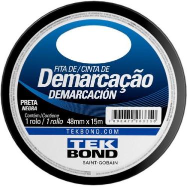 Imagem de Fita para Demarcação de Solo PVC Preta 48MMX15M - Tekbond