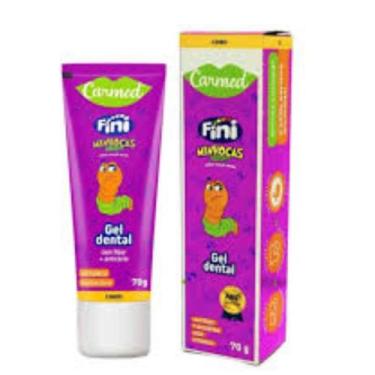 Imagem de Gel Dental Carmed Infantil Fini Minhocas  Sabor Maçã Verde com Flúor 7