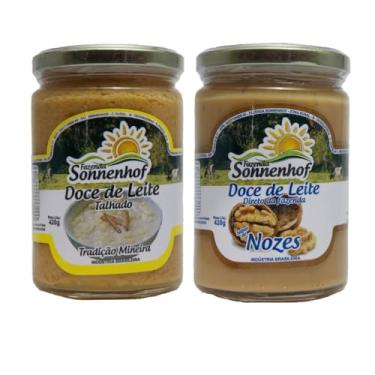 Imagem de Doce de Leite Cremoso Pastoso - 1 Talhado + 1 com Nozes 420g cada - Fazenda Sonnenhof