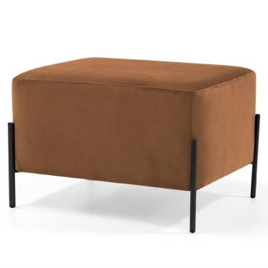 Imagem de Puff Decorativo 60cm Base Aço Status B-262 Veludo Telha