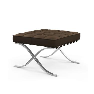 Imagem de Puff Barcelona Inox Em Sintético Marrom Cor Marrom