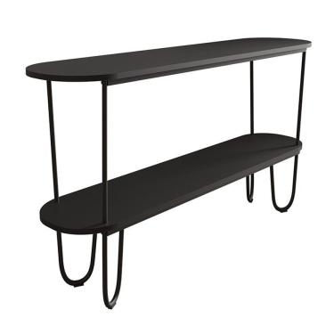 Imagem de Aparador Requinte Pés De Aço Tubolar 160 Cm Preto/preto Preto/preto