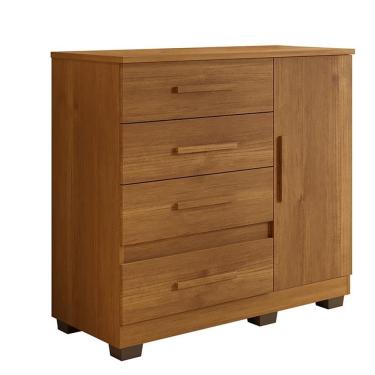 Imagem de Comoda New Florença Quarto Com 4 Gavetas E 1 Porta Cinamomo Cinamomo