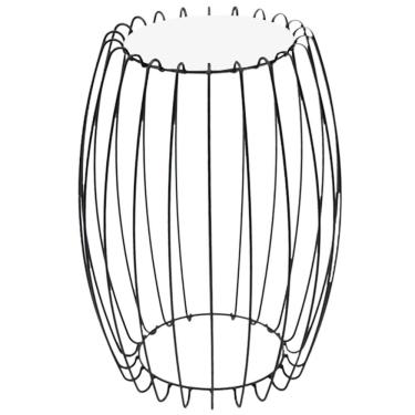 Imagem de Mesa Apoio Lateral 43 Cm Tampo Vidro Branco Base Metal Preto Nacc Branco Preto