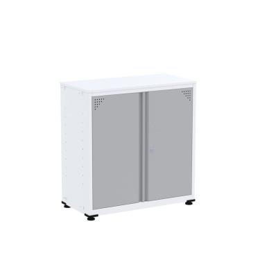 Imagem de Armário De Aço Para Escritório 2 Portas Ap406sl Branco/cinza
