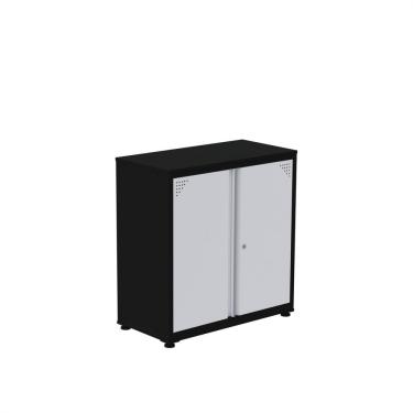 Imagem de Armário De Aço Para Escritório 2 Portas Ap406sl Preto/branco