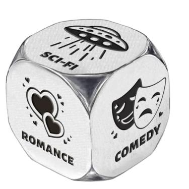 Imagem de UNICRAFTALE Anniversary Sweetest Day Date Night Movie Decision Dice Gifts 1Set Stainless Steel Movie Decider Dice with Gift Box Valentines Wedding Birthday Christmas Day Couple Gifts