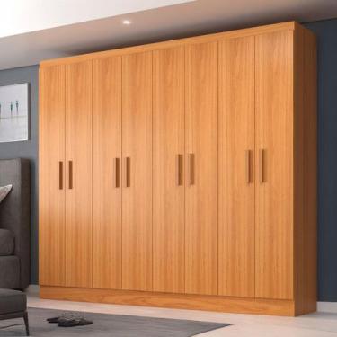 Imagem de Guarda-Roupa Casal Paris 8 Portas Cinamomo - Evidencia Móveis, Marrom,