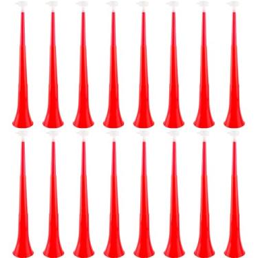 Imagem de Hoarost 16 Pcs 24 Inch Collapsible Stadium Horn Vuvuzela Plastic Trumpet Horn Blow Horn Noisemakers for Sporting Events School Graduation Sports Games Themed Party Favors (Color set 5)