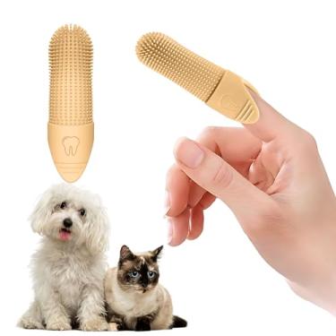 Imagem de Jack & Milo Escova de dentes de silicone macio para cães – Cuidado bucal suave e eficaz para cães pequenos, filhotes e gatos – Longa duração e fácil de usar – Laranja – Ideal para bebês animais de
