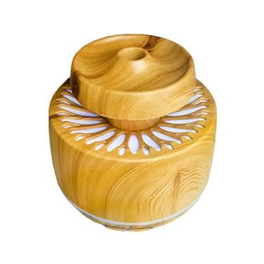 Imagem de Umidificador e Aromatizador de Ar LED, 400ml, 7 Cores, Design Madeira, Controle Touch, Bivolt