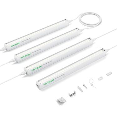 Imagem de VIVOSUN Luzes De Cultivo Linear T5, Fita Led Espectro Total 1 Pé E 5000 K Para Interno, Plantas Compatíveis Com Sgs, 6 W/Barra, Pacote 4