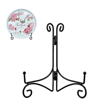 Imagem de SVENJBB Suporte Para Pratos De Ferro Preto, 8" Exposição, Pequenos Suportes Metal Exposição Livros Receitas, Porta-Retratos, Fotos, Decorativos (8", Pacote Com 2)