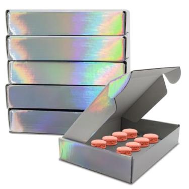Imagem de HAISENGO 10 Caixas De Remessa Para Pequenas Empresas, 7,9 X 5,5 1,6 Pol., Papel Iridescente, Presente Com Tampas, Papelão Ondulado, Envio, Embalagem E Armazenamento