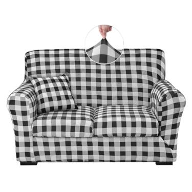 Imagem de Keyroal Capa de sofá com estampa elástica, 4 capas de sofá com 2 capas de almofada separadas e 1 fronha, protetor de móveis de elastano macio lavável para sala de estar