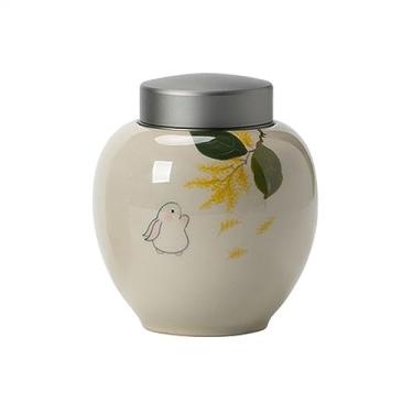 Imagem de Lata de chá Vasilha de chá com padrão de coelho fofo, jarra de armazenamento de cozinha, liga premium, tampas duplas seladas, vasilhas vazias Caixa de chá