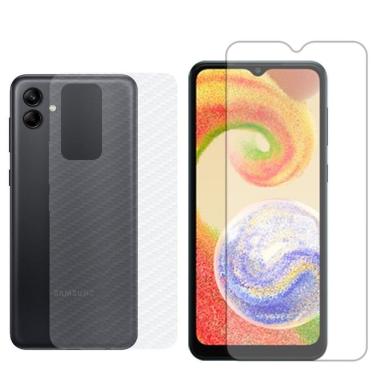 Imagem de Película Hidrogel + Adesivo Fibra De Carbono Para Samsung Galaxy A04 - Transparente