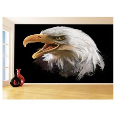 Imagem de Papel De Parede 3D Animais Ave Aguia Rosto Olho 3,5M Anm286 - Você Dec