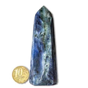 Imagem de Ponta Sodalita Gerador Pedra Natural 8 a 9cm 90g Classe C - Cristaisde