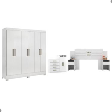 Imagem de Conjunto Quarto De Casal Completo Ferrara Branco