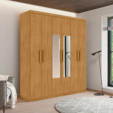 Imagem de Roupeiro 6 Portas Com Espelho Ingá Naturalle