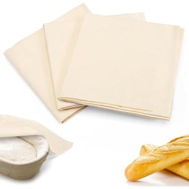 Imagem de Toalhas de chá de algodão para assar fermento – Cesta de pão cru de 71 cm, toalhas de saco de farinha, pano de cobertura para fazer massa, baguetes, pães, Ciabatta, acessórios para fazer pão, presente